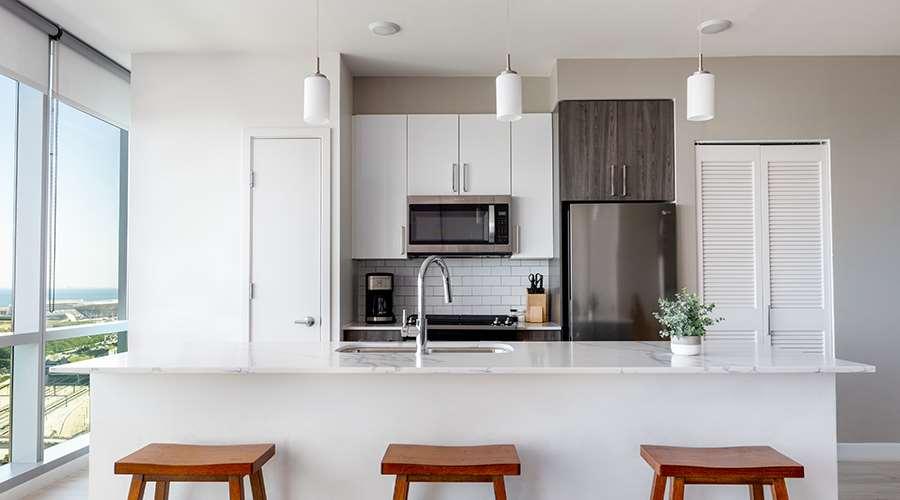 Sentral Michigan Avenue Aparthotel Chicago Exterior foto Kitchen