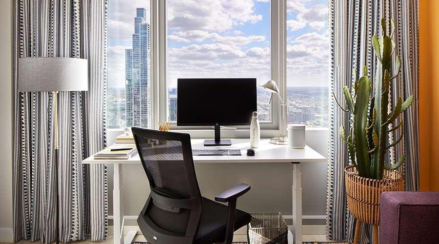 Sentral Michigan Avenue Aparthotel Chicago Quarto foto A home office