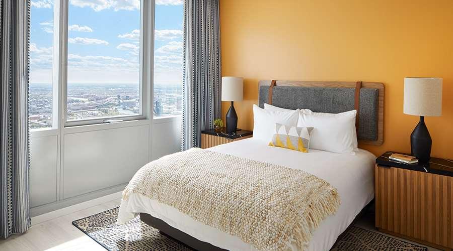 Sentral Michigan Avenue Aparthotel Chicago Quarto foto A bedroom at the hotel