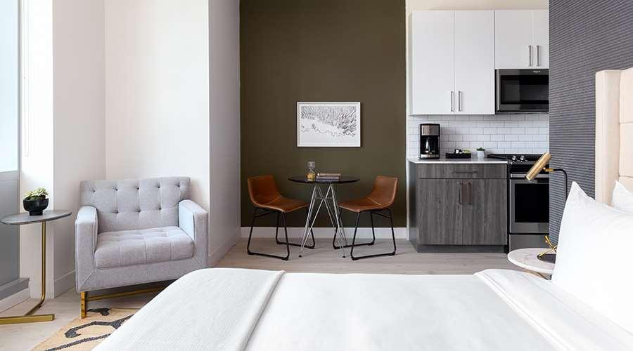 Sentral Michigan Avenue Aparthotel Chicago Quarto foto A typical studio apartment