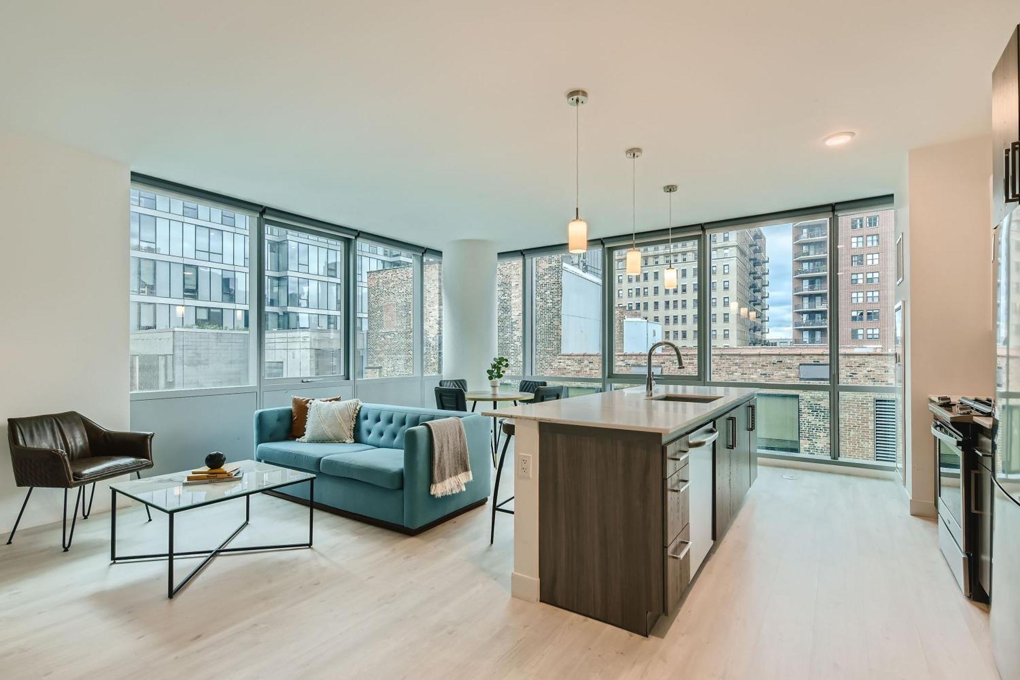 Sentral Michigan Avenue Aparthotel Chicago Quarto foto A model apartment